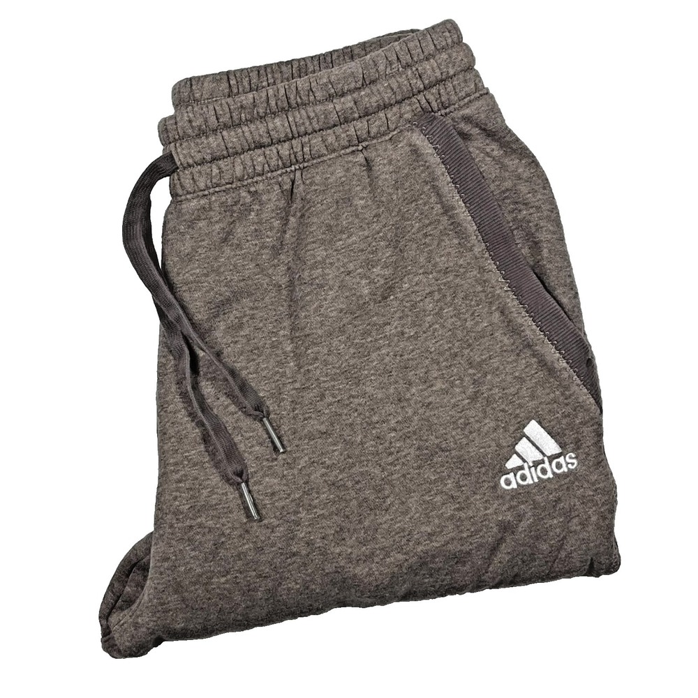 Adidas Jogger Pants Mens Large Gray Heathered Fleece Tapered IY6611 Sweatpants